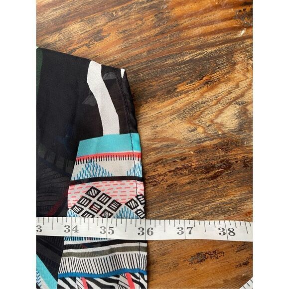 B6 Express Women's Boho Geometric Kimono Cover Up Swim Black Pink Size Medium - Picture 6 of 6